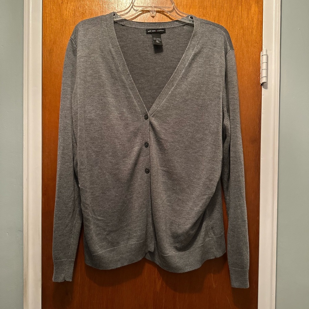 New York & Company Charcoal Cardigan